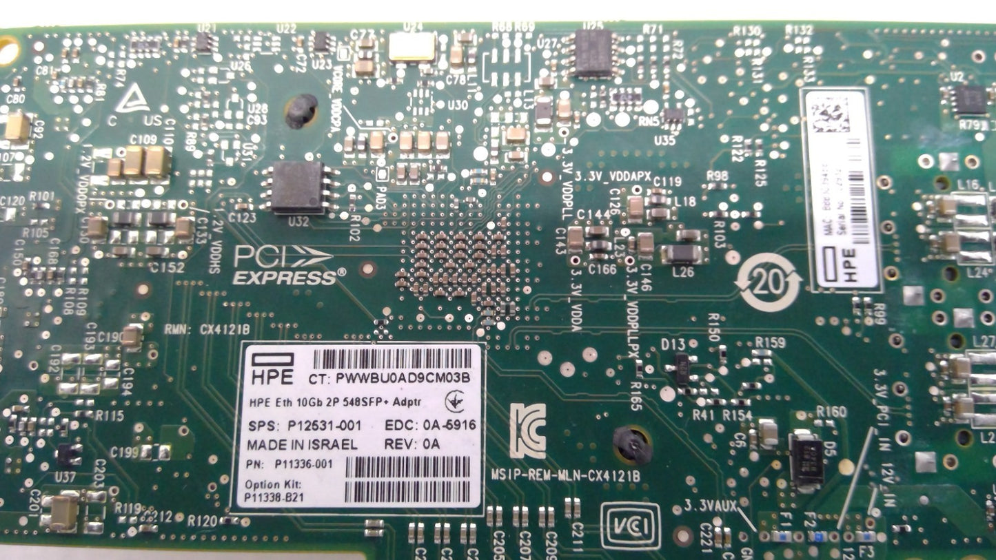 HPE 548SFP+ P12531-001 10Gb 2-port Ethernet Adapter P11336-001 P11338-B21 W/2SFP