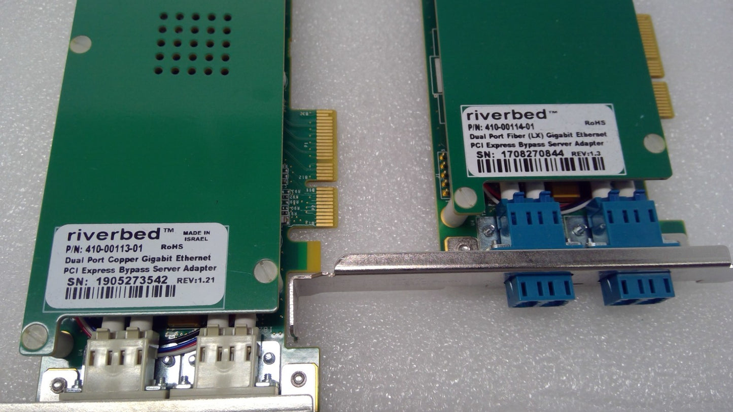 Riverbed 410-00113/114-01 Dual Fiber LX Gig-E Bypass PCI Express Server Adapter