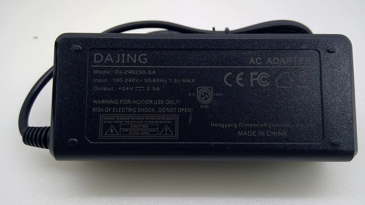 DAJING DJ-240250-SA 24V 2.5A 60W 3-Pin DIN Adapter for POS Thermal Printer