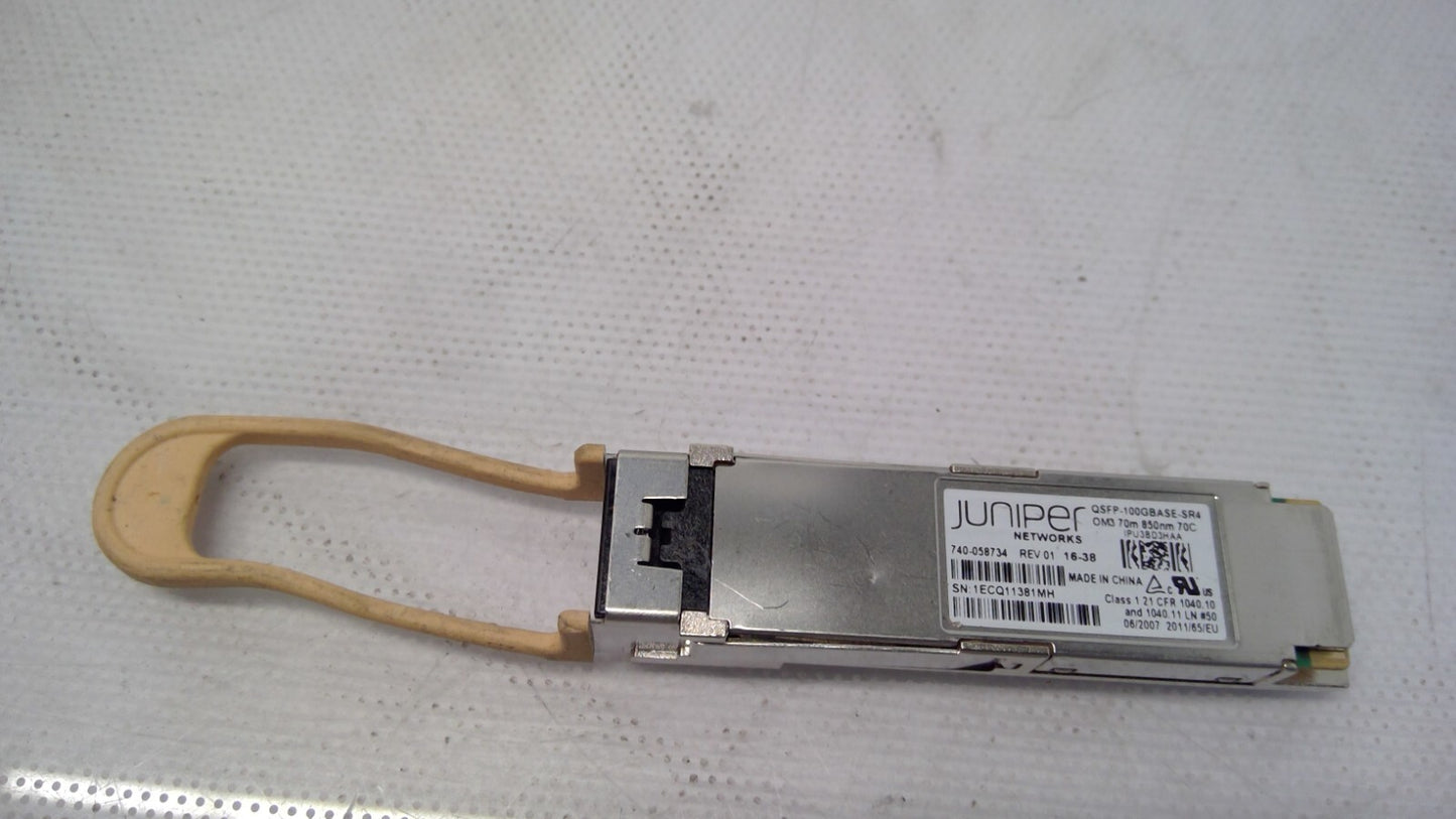 JUNIPER QSFP-100G-SR4 740-058734 100GBASE SR4 QSFP OM3-70M 850NM 70C Transceiver