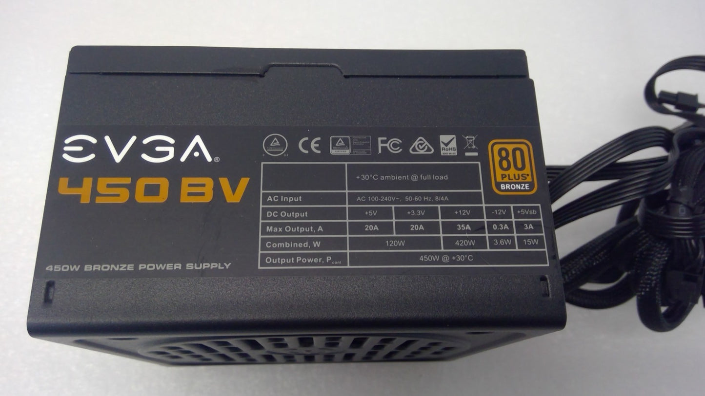 EVGA 450 BV 80 Plus bronze power supply 100-BV-0450-B1