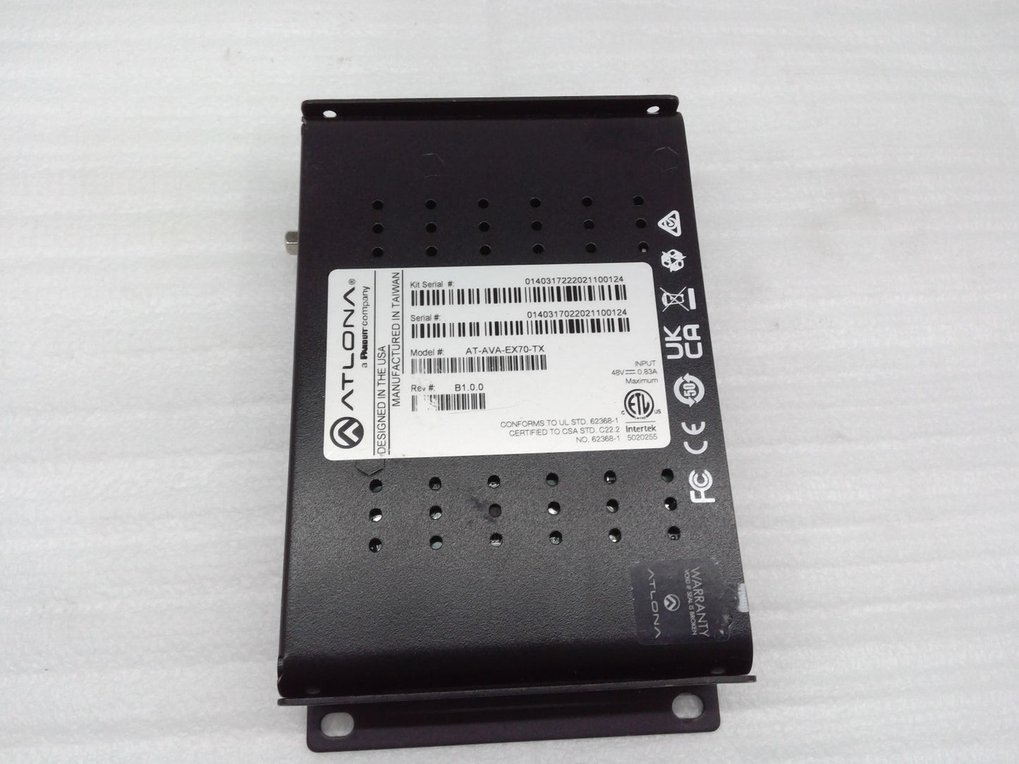 Atlona 4K HDMI Transmitter AT-AVA-EX70-TX 4K No Power Cable