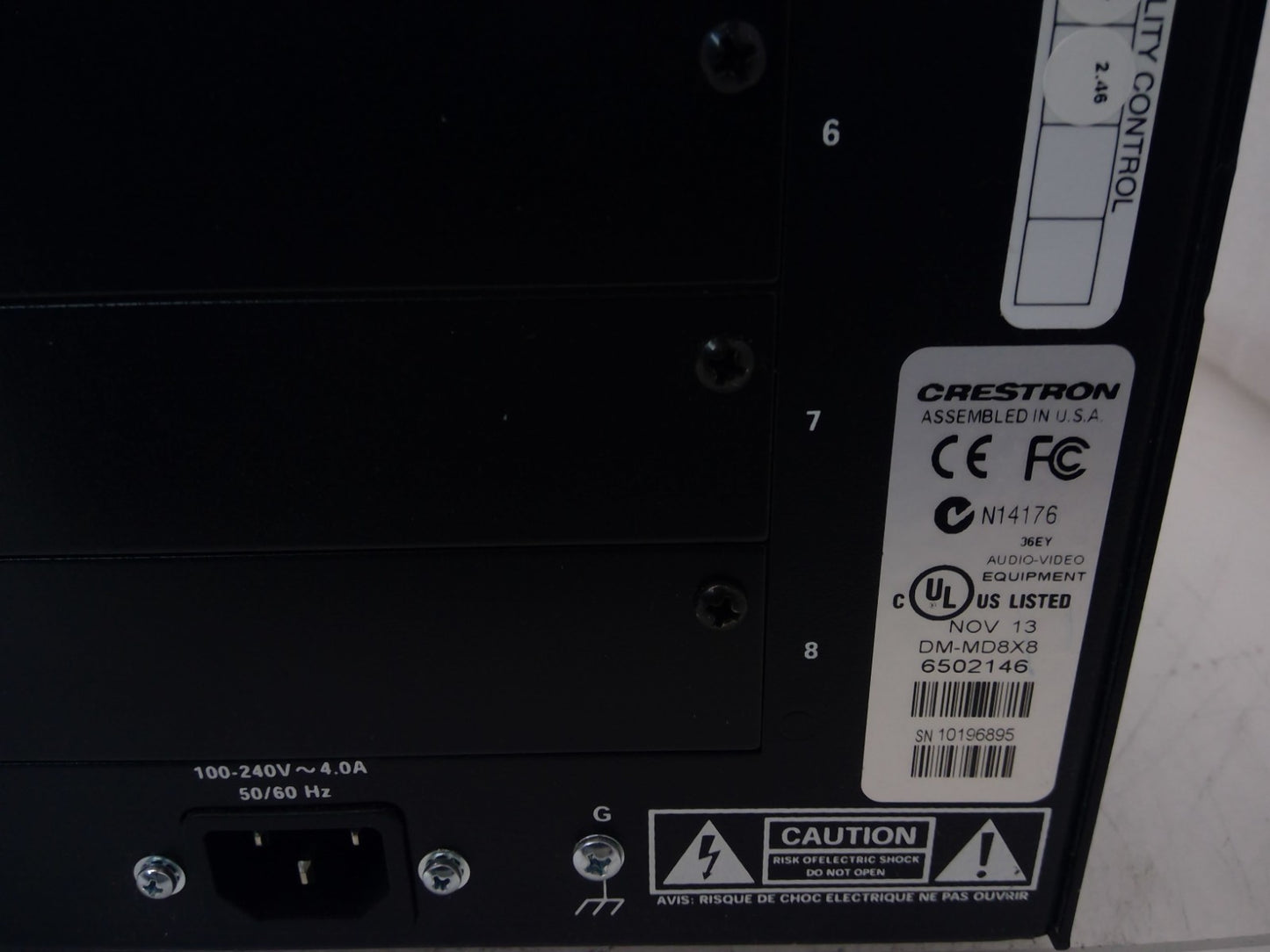 Crestron DM-MD8X8 HD Digital Media Distribution 2X DMC-HD 2X DMC-C