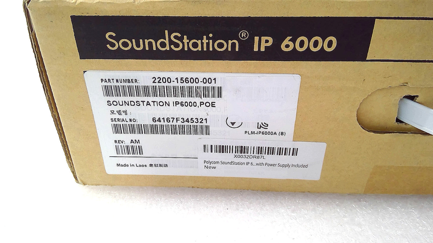 Open POLYCOM SoundStation IP 6000 PoE Business CONFERENCE PHONE 2200-15600-001