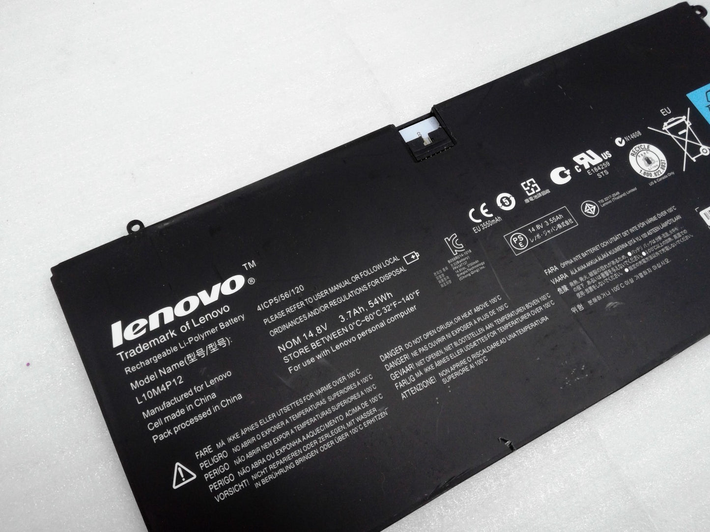 OEM L10M4P12 Lenovo Battery Yoga 13 Ideapad Z500 14.8V 54Wh