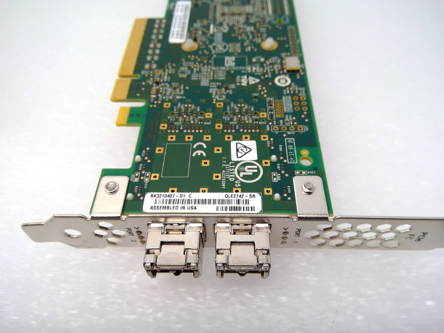 QLogic QLE2742-SR 32Gb Dual Port Fibre Channel HBA w/ 2x 32G SFP+
