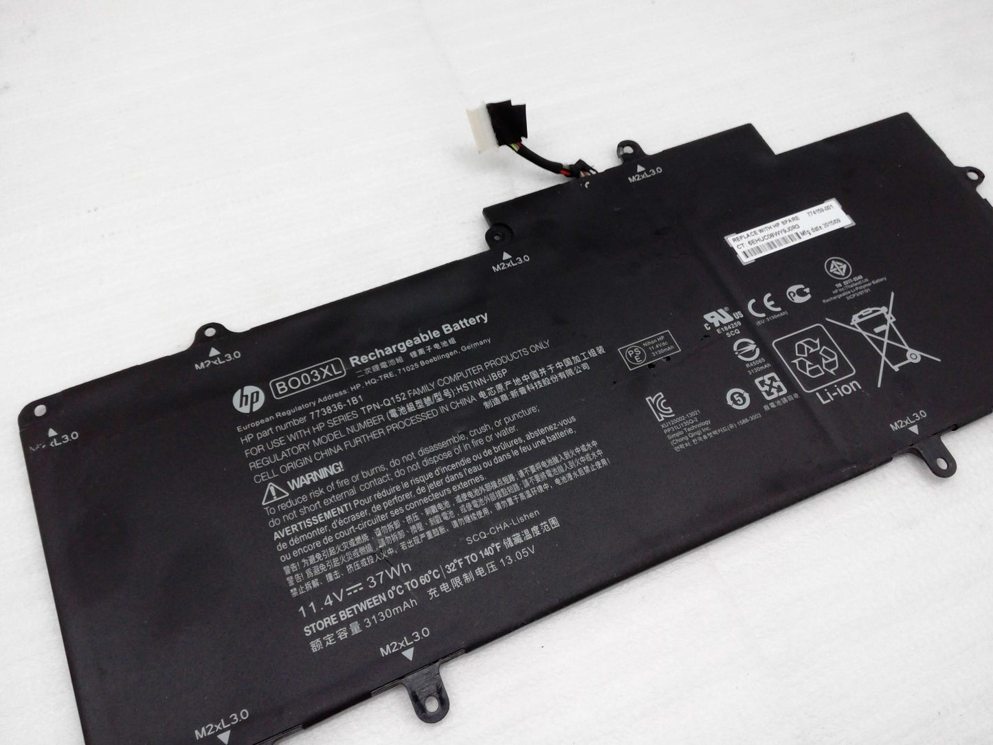 OEM HP CHROMEBOOK 14 G3 11.4V 37Wh LI-ion Battery BO03XL 773836-1C1 774159-001