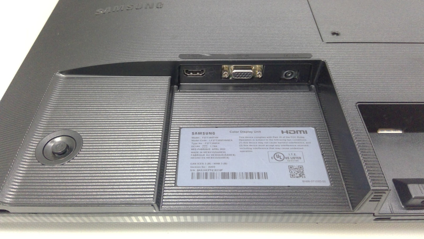 Samsung F27T350FHN 27” T35F FHD Monitor, HDMI VGA, No Stand