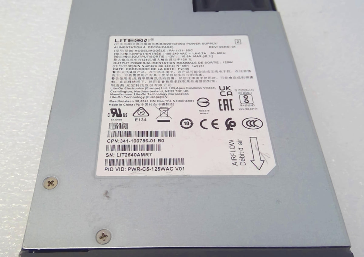 Cisco PWR-C5-125WAC 125W AC Power Supply for Catalyst 9200 Series Switches