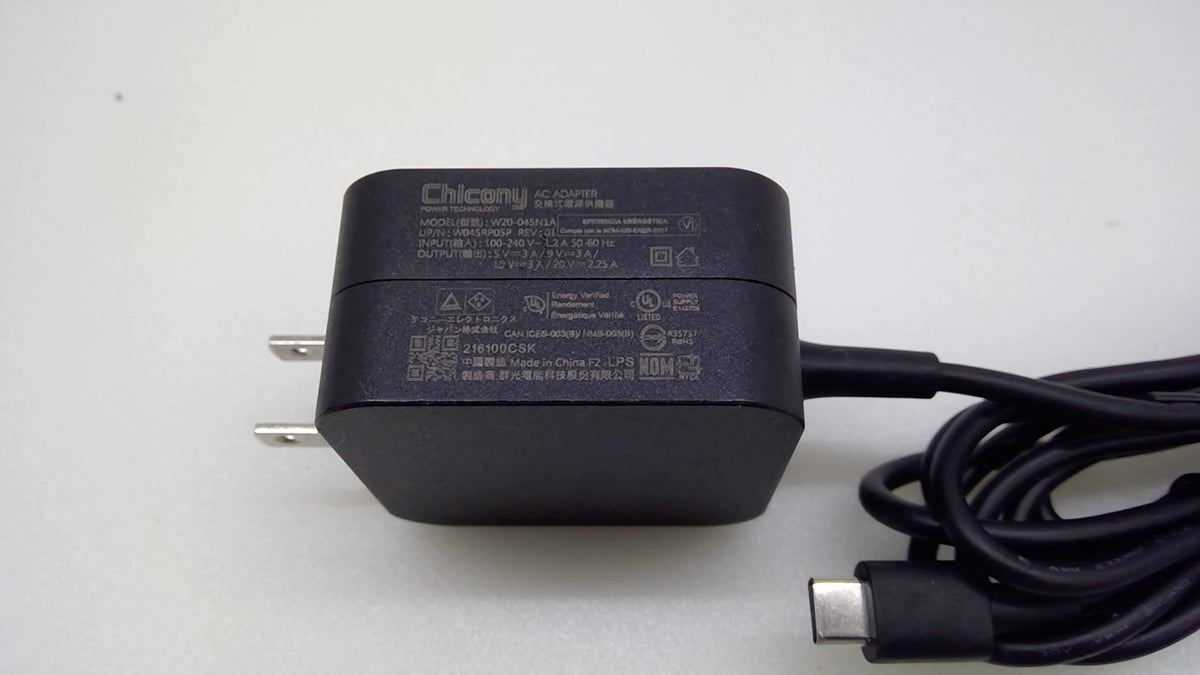 Genuine Chicony W20-045N1A 45W USB-C PD Charger for Steam Deck Laptop