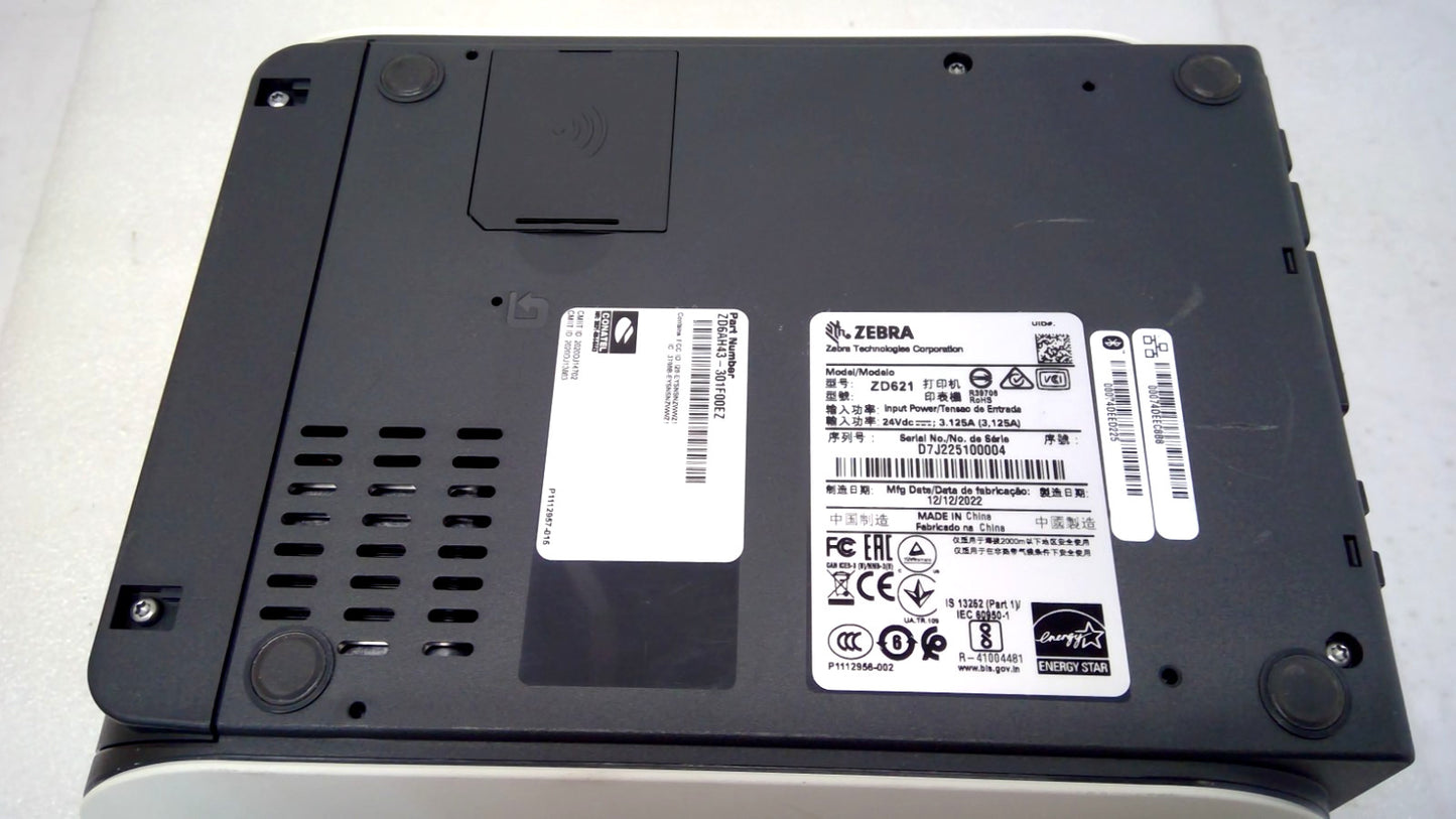 Zebra ZD621 ZD6AH43-301F00EZ Thermal Transfer Desktop Barcode Label Printer