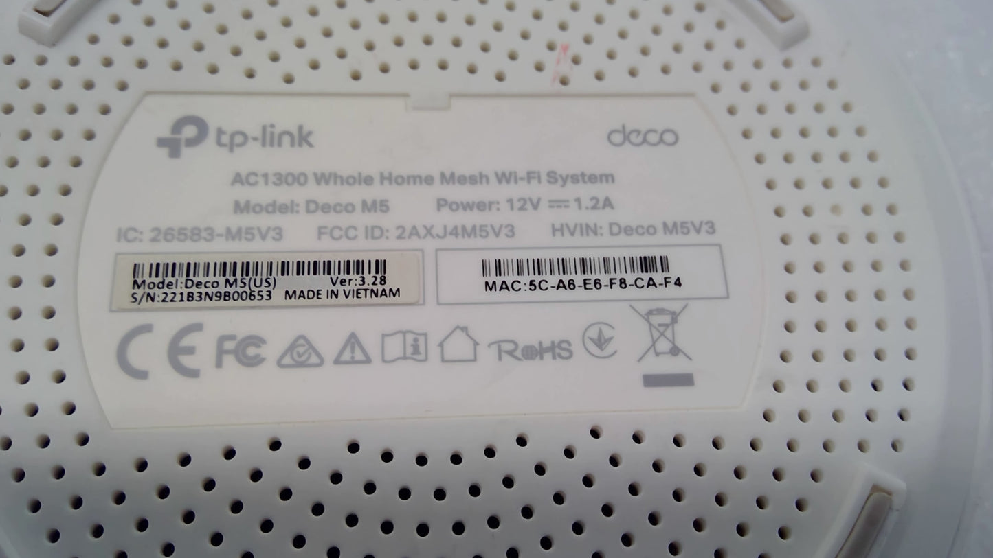 TP-Link Deco Whole Home Mesh WiFi System Up to 3,800 sq. ft. Deco M5 1300Mbps