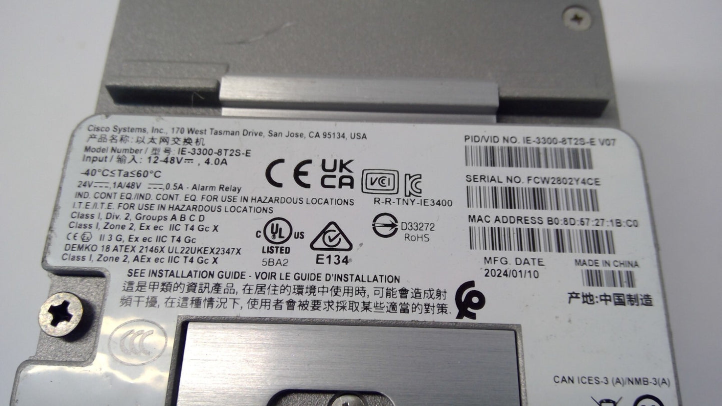 Cisco IE-3300-8T2S-E Cisco Catalyst IE3300 Rugged Series Switch
