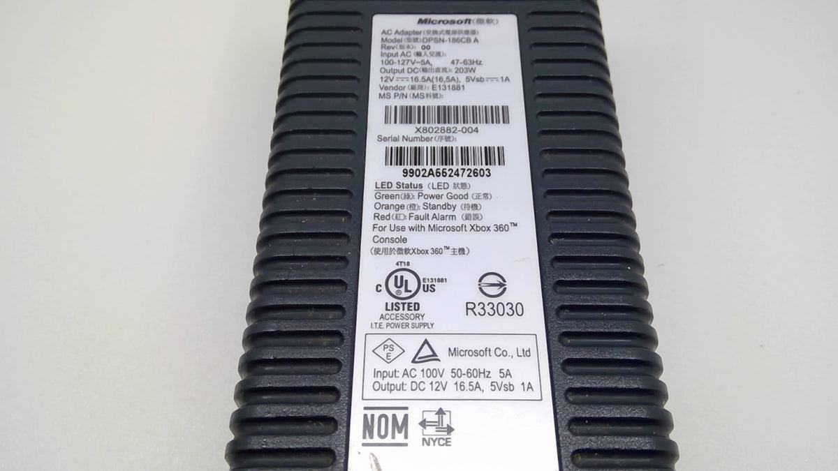 OEM Microsoft Xbox 360 Original 203W Power Supply DPSN-186CB A 12V 16.5A