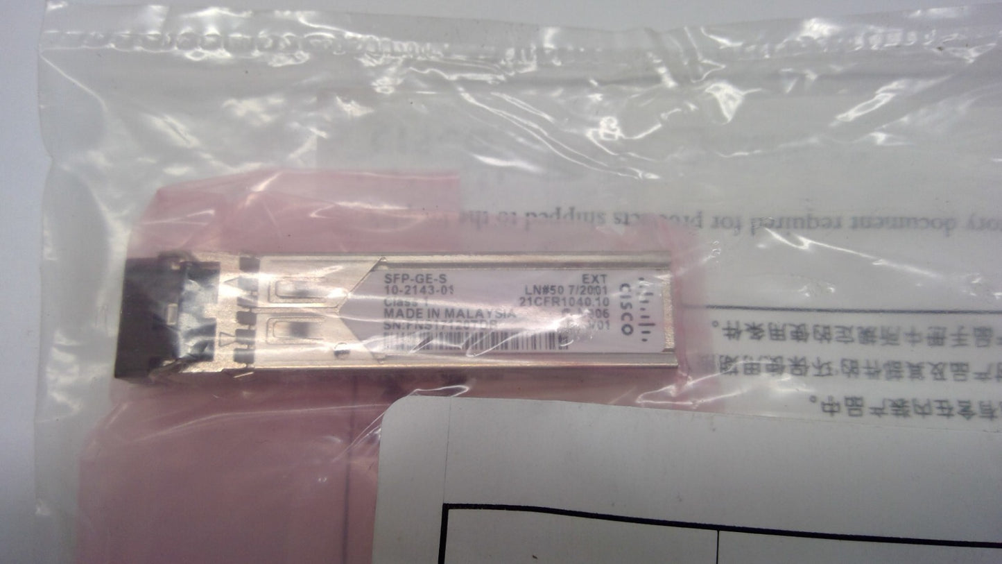 Cisco SFP-GE-S 10-2143-01 1000Base-T Transceiver Module Brand NEW Sealed