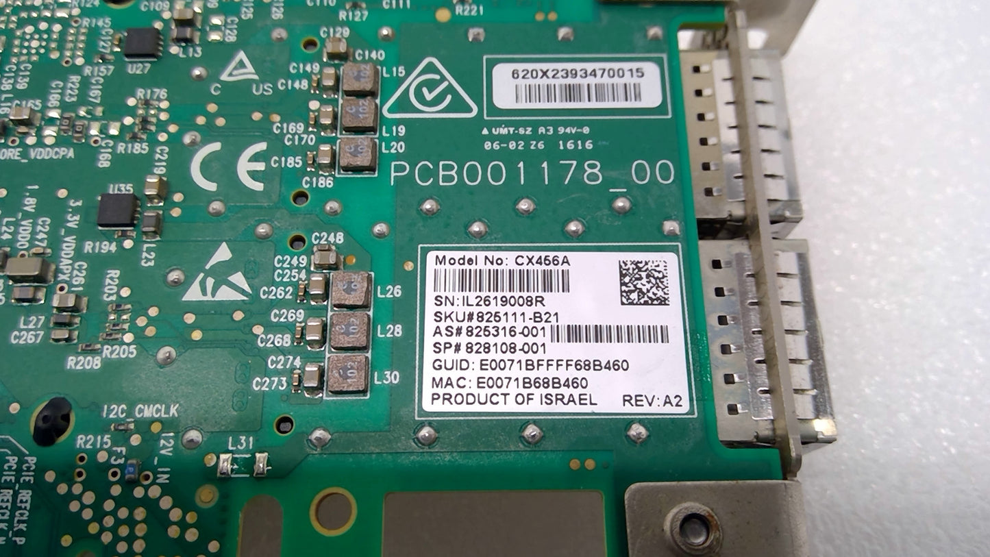 HPE Mellanox 825111-B21 828108-001 2P ConnectX-4 100Gb EDR InfiniBand QSFP28 NIC