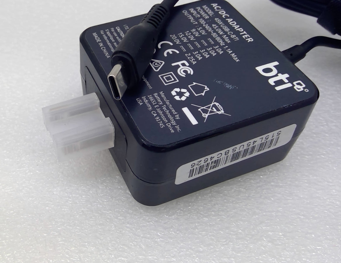 BTI 45W USB Type-C Chromebook Power Adapter Charger - 45WUSB-C-BTI