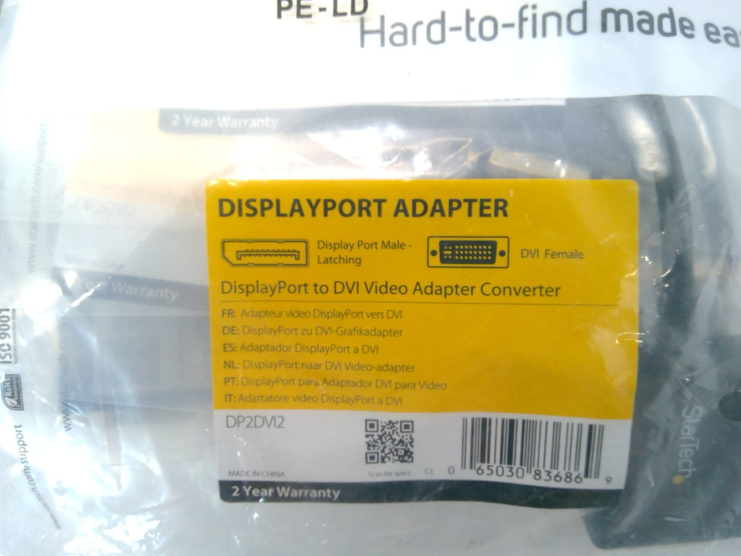 LOT OF 10 StarTech DisplayPort to DVI Converter Cable DP to DVI Adapter DP2DVI2