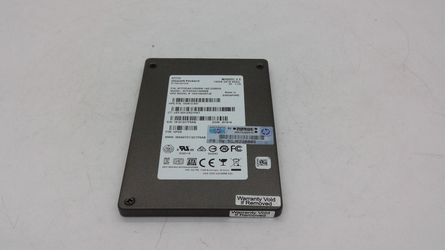 MICRON M500DC SATA Internal SSD 2.5" MTFDDAK120MBB- 1AE1ZABHA 120GB SSD