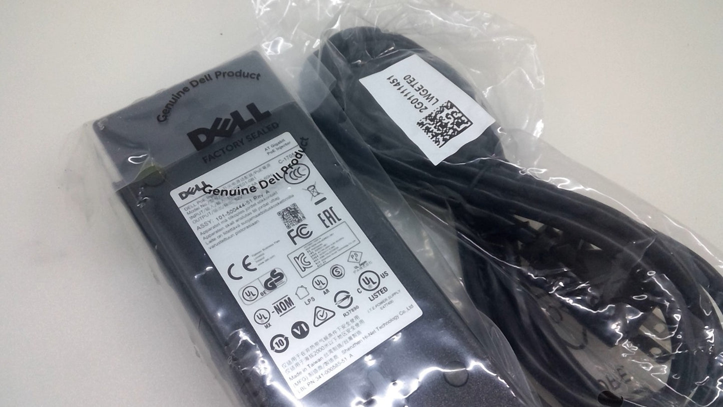 NEW Genuine PoE Dell / SonicWALL Power Over Ethernet Injector ADPE01-0B1 W/Cord
