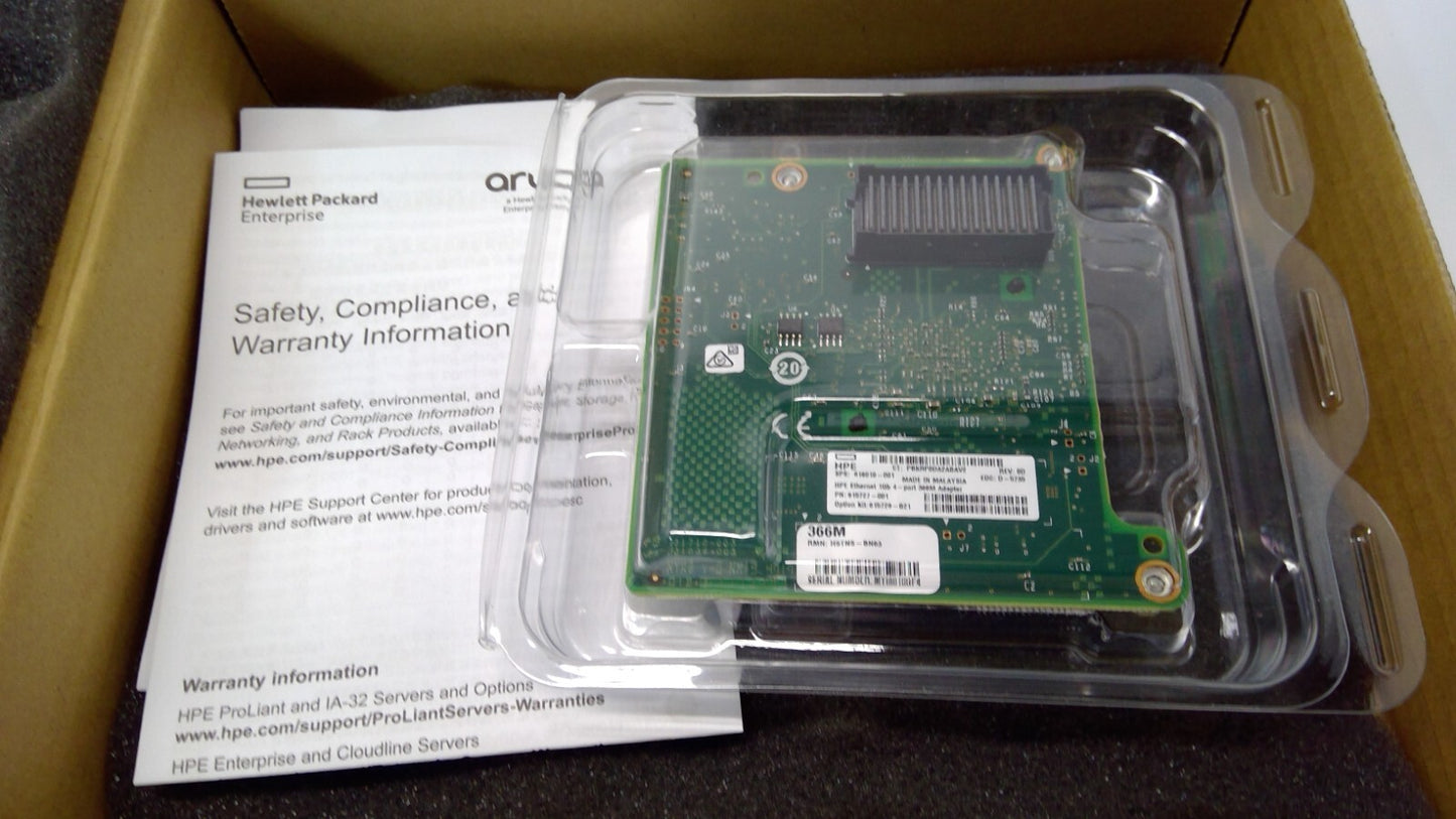 615729-B21 HP Ethernet 1GB 4P 366M 615727-001 Adapter 616010-001
