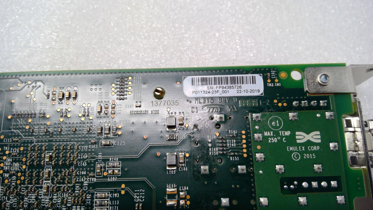 Lenovo Emulex 01KR608 P011324-23F 16Gb Gen 6 FC single-port HBA w/ 1x16G SFP