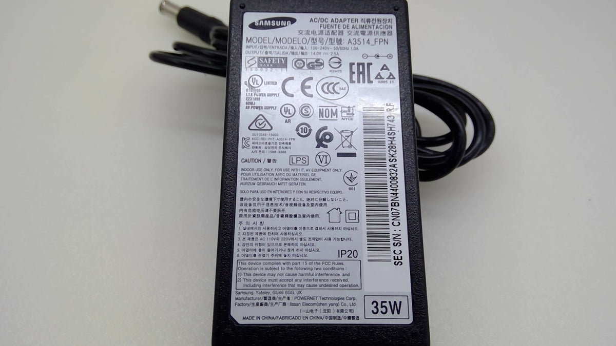Genuine Samsung A3514_FPN 35W AC Adapter 14V 2.5A 6.5x4.4mm for Monitor TV