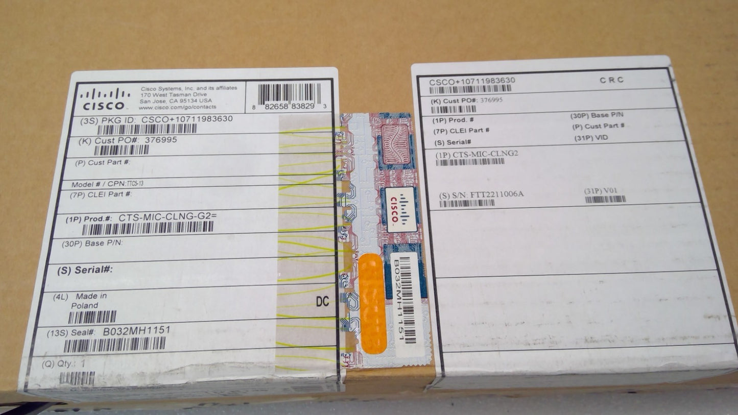 NEW Unopened Cisco TelePresence Ceiling Microphone CTS-MIC-CLNG-G2 (Q8)