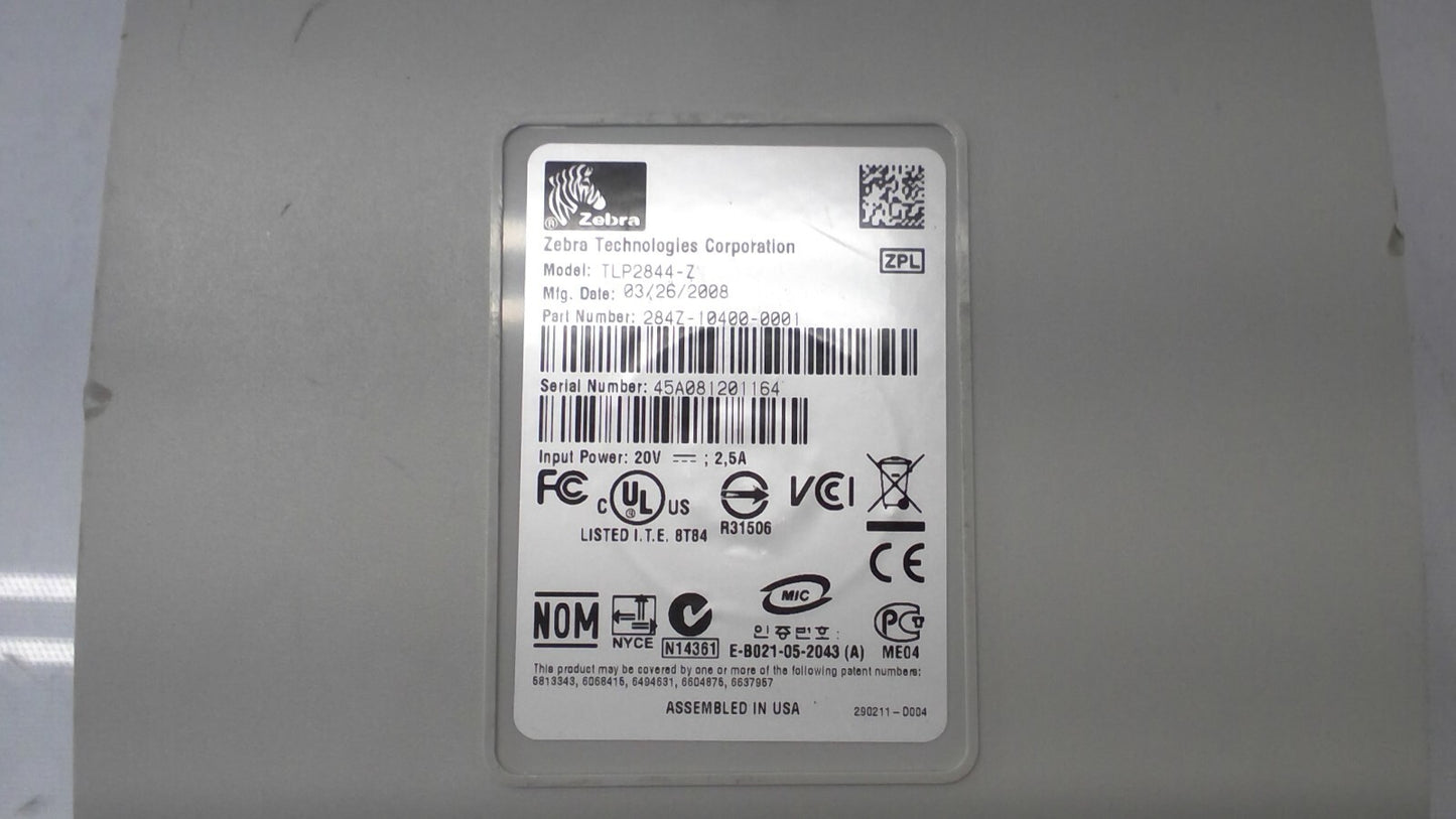 Zebra TLP 2844-Z Label Thermal Printer (284Z-10400-0001)
