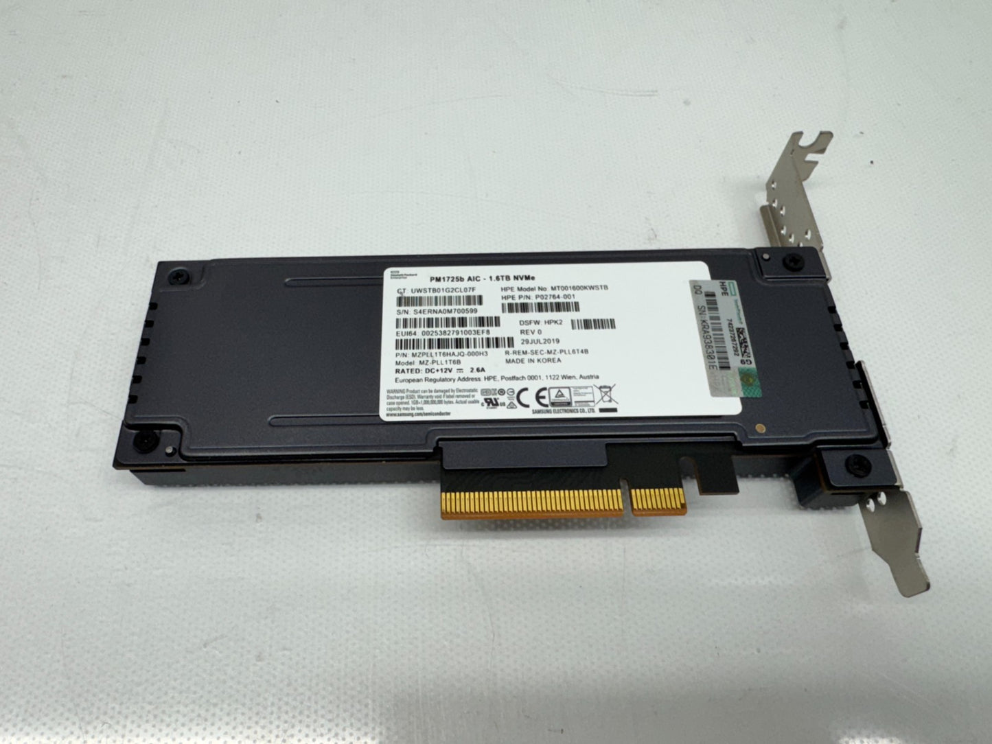 HP MZ-PLL1T6B MT001600KWSTB 1.6TB NVMe P02764-001 MZPLL1T6HAJQ-000H3