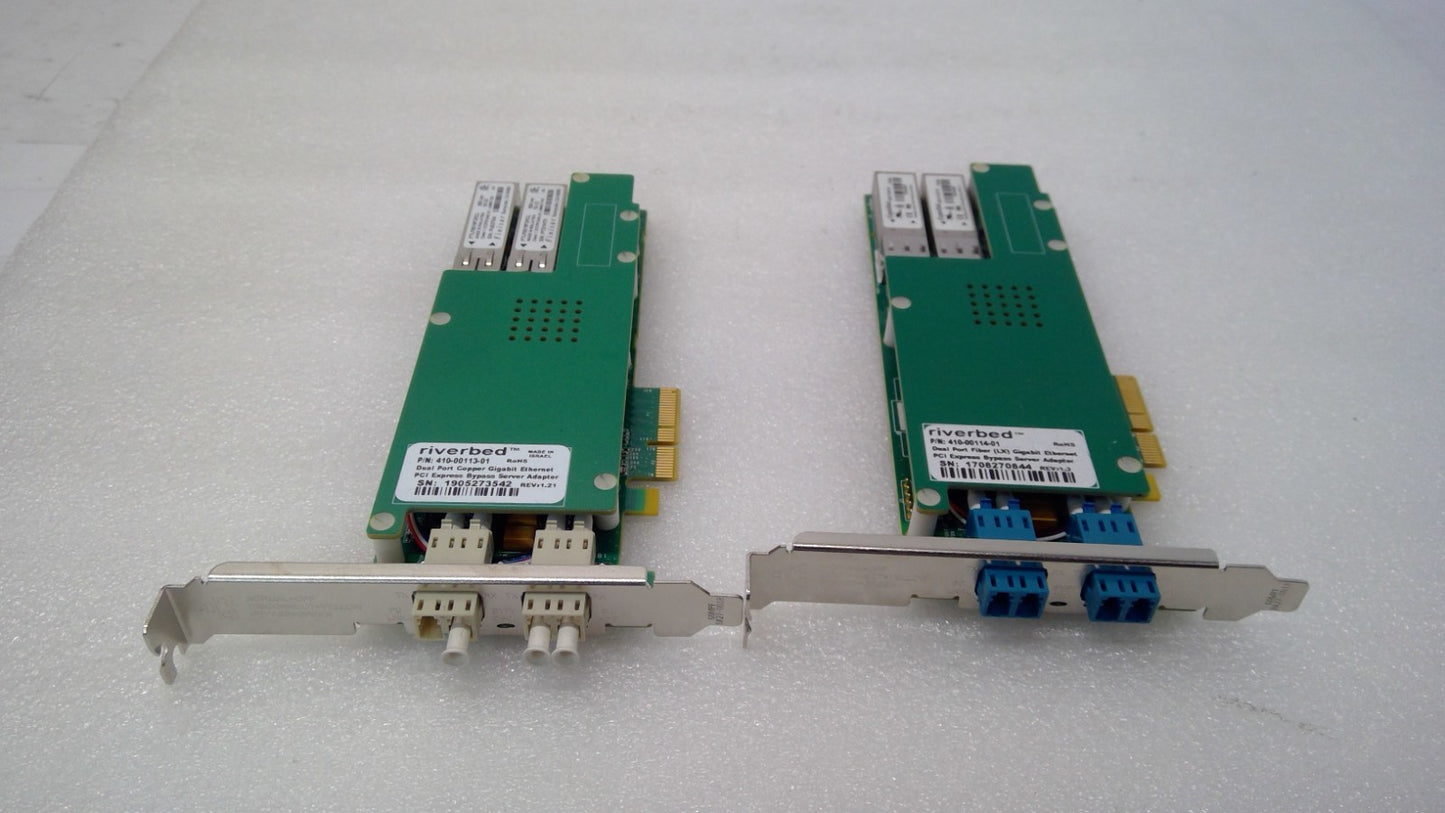 Riverbed 410-00113/114-01 Dual Fiber LX Gig-E Bypass PCI Express Server Adapter