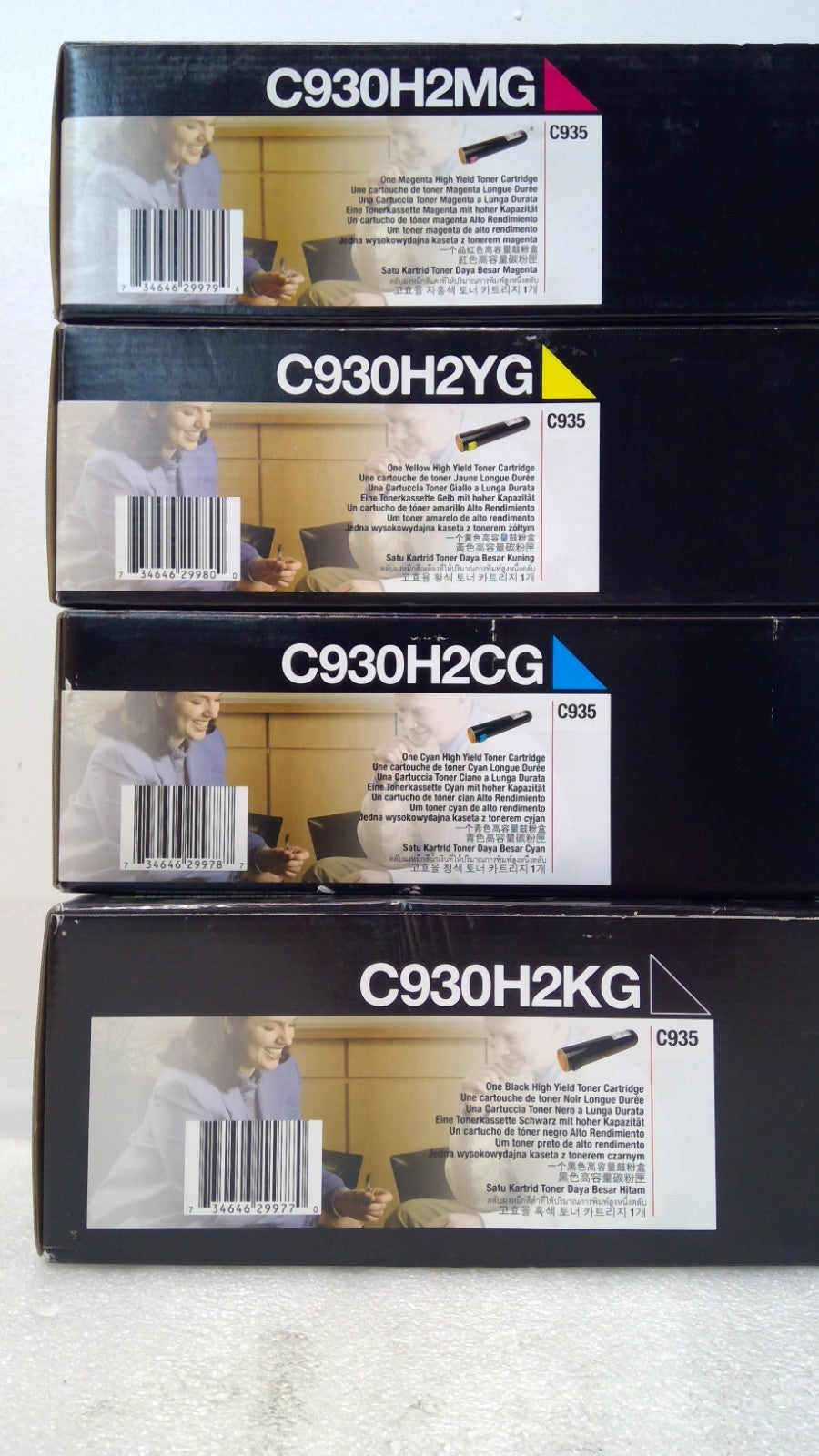 4 X New Genuine Lexmark C935 Color Toner C930H2KG C930H2MG C930H2YG C930H2CG