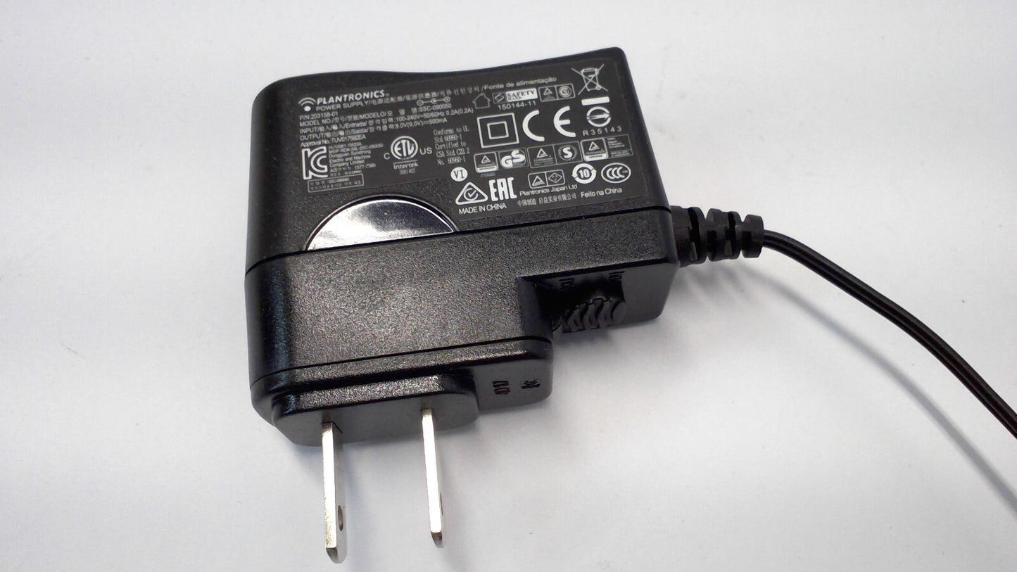 Plantronics Power Supply SSC-090050 P/N: 203158-01 9.0V 500mA