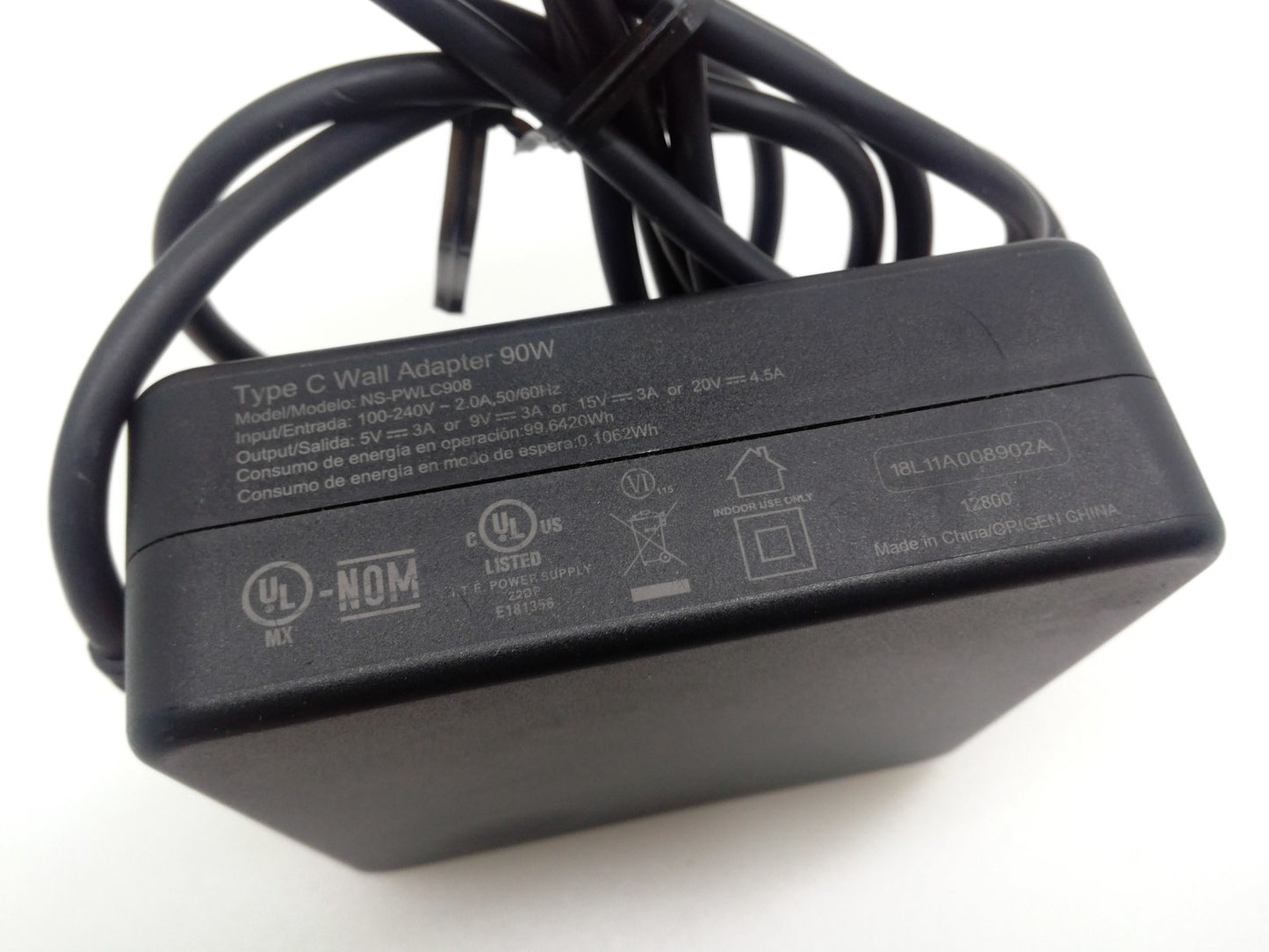 INSIGNIA NS-PWLC908 Laptop Type-C Wall Charger AC Adapter 90W USB-C PD Fast