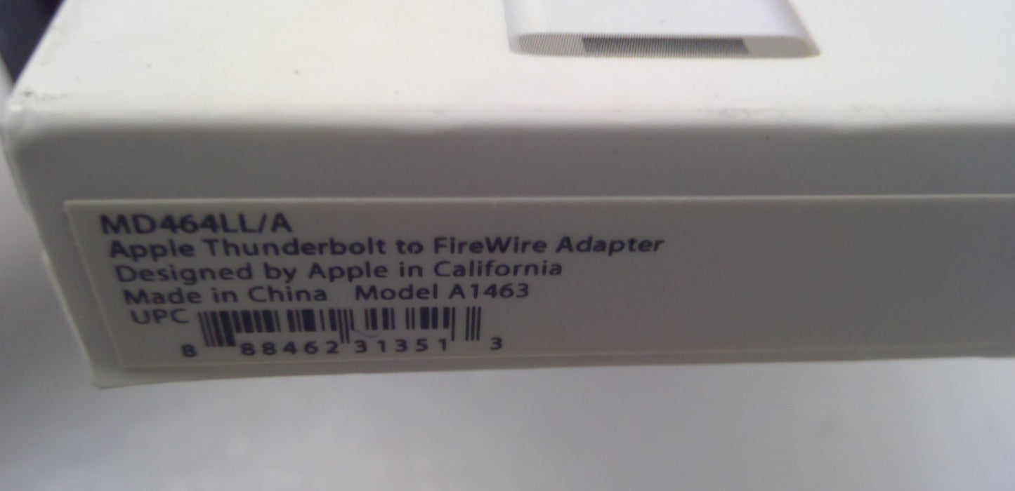NEW Apple Thunderbolt 2 to FireWire 800 Adapter Cable MD464ZM/A A1463