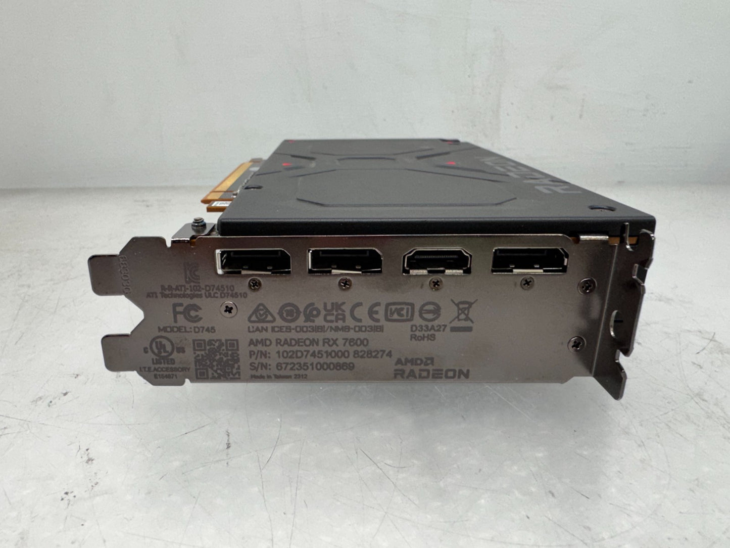 AMD Radeon RX 7600 8GB GDDR6 Graphics Card 102D745100