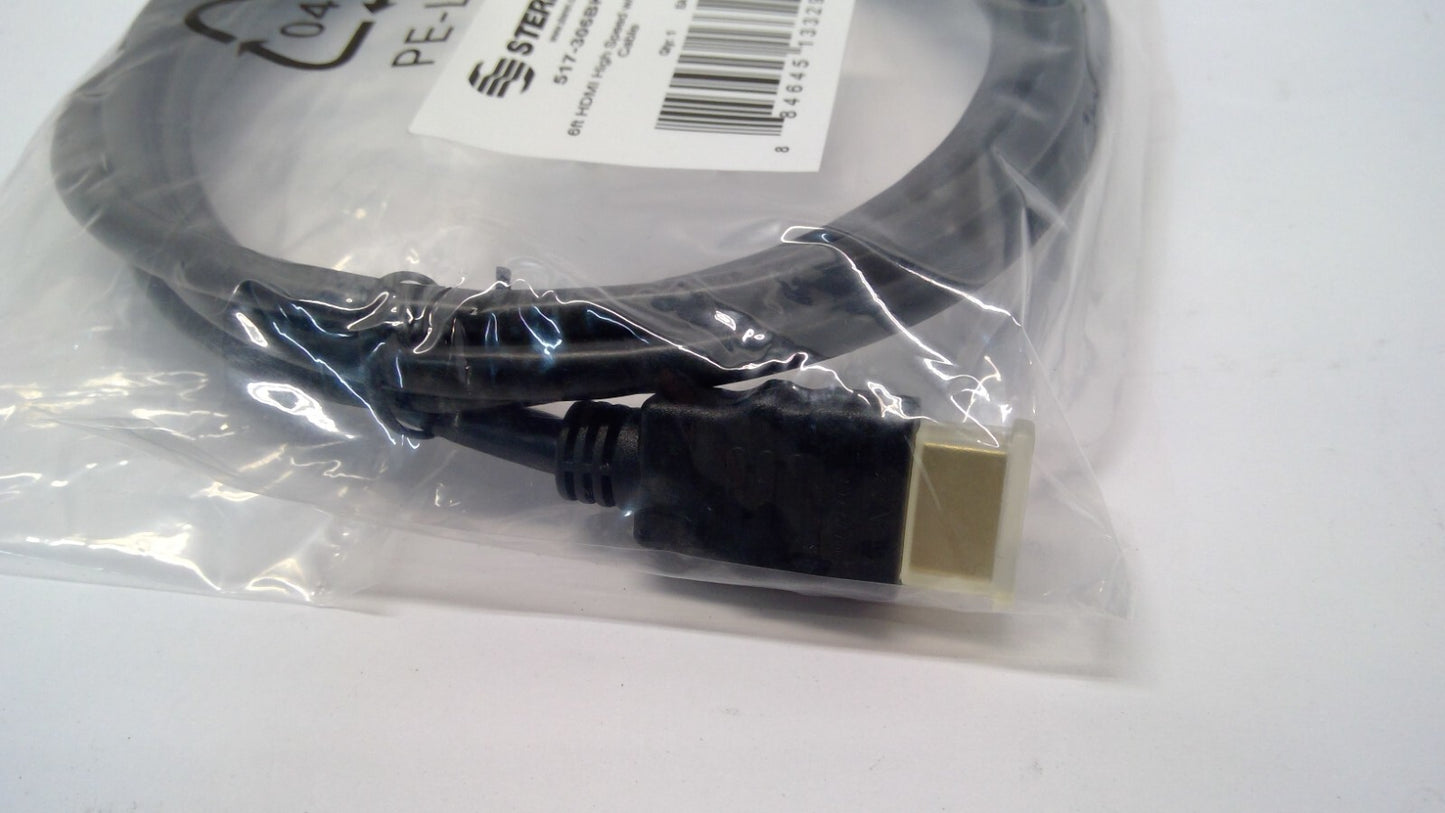 *LOT OF 10* Steren 517-306BK Black 6FT HDMI High Speed w/ Ethernet Cable