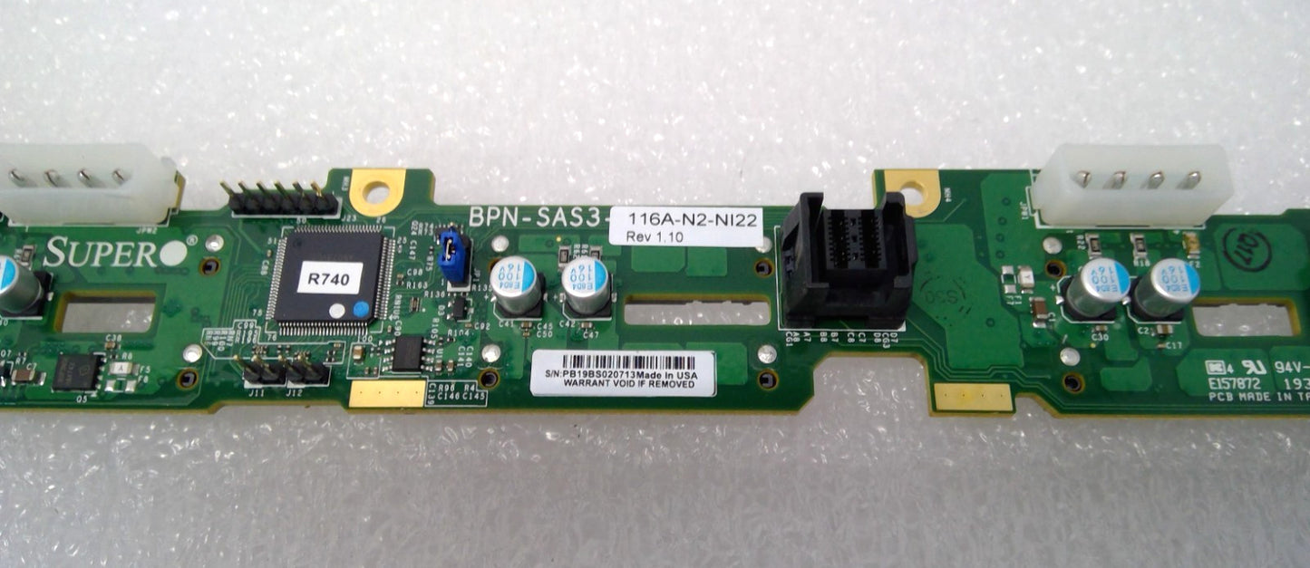 Supermicro BPN-SAS3-116A-N2-NI22 10-Bay 2.5" SFF 8x SAS3 12Gbps 2xNVMe Backplane