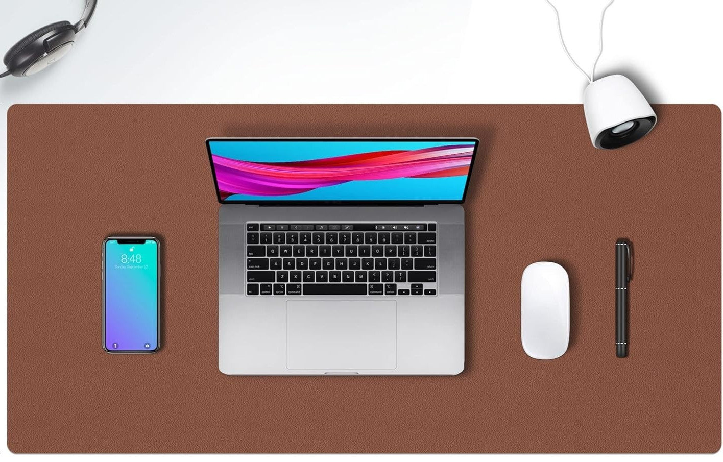 RAIDMAX Computer Desk Mat Large Leather Dual-sided Keyboard Mat 31.5"x 17.7"-BrG