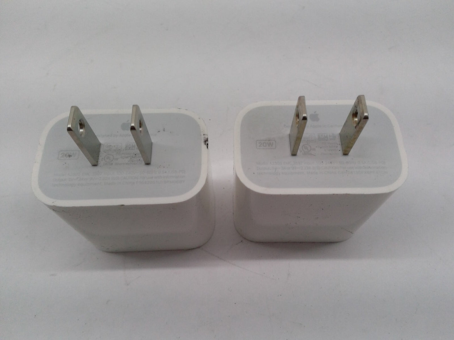 Lot of 2 Genuine Apple A2305 MHJA3AM/A 20W USB-C Power Adapter White