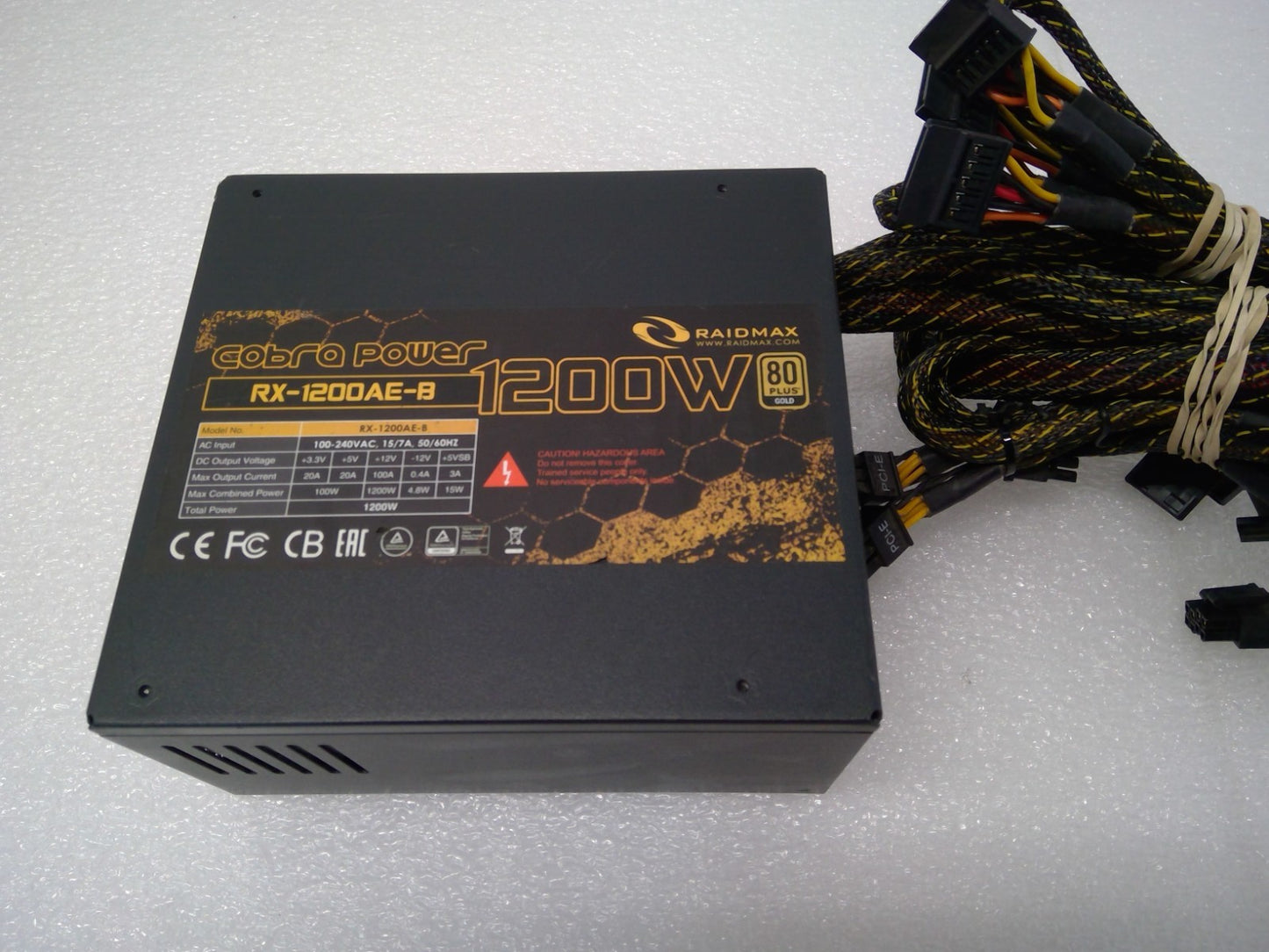 RAIDMAX Cobra Power RX-1200AE-B 1200W 80plus ATX Semi Modular PC Power Supply