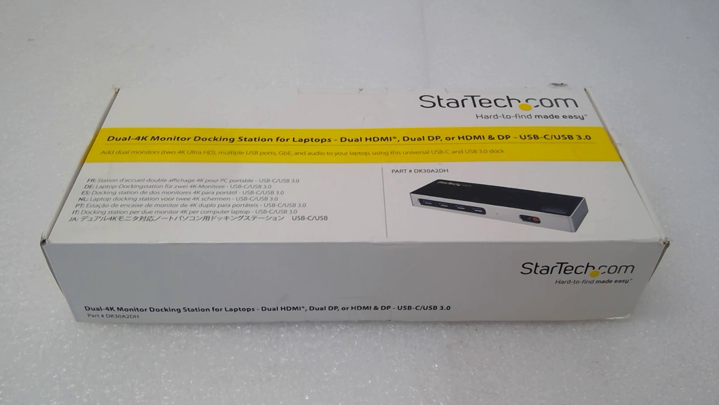 StarTech DK30A2DH Dual 4K Universal Docking Station USB-C USB-A DisplayLink HDMI