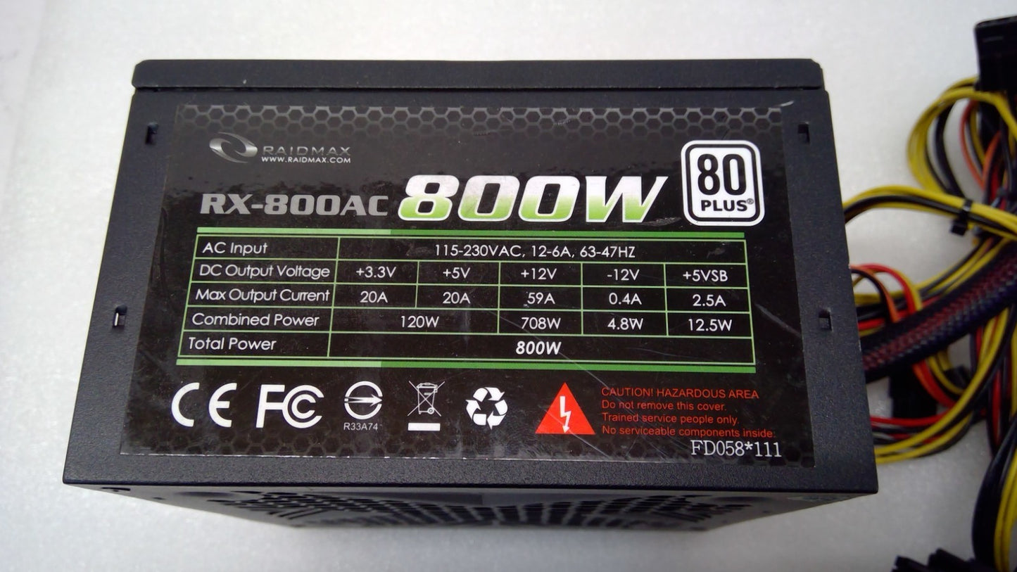 RAIDMAX RX-800AC 800W 80PLUS Power Supply