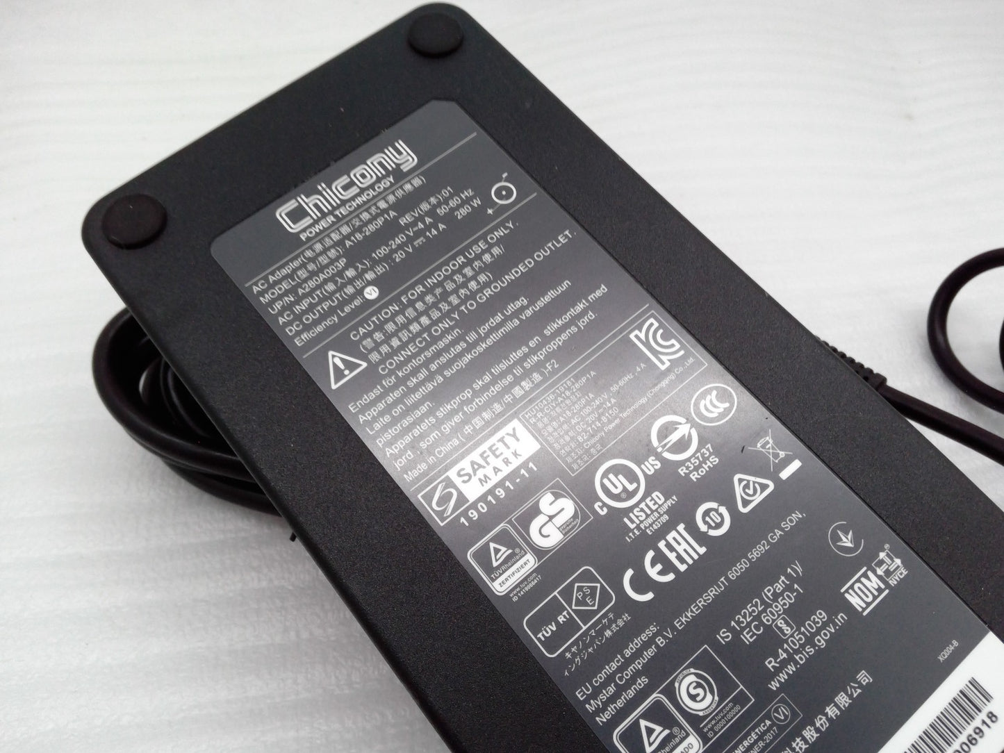 Original Chicony 280W AC Adapter for MSI GE75 Raider 9SG-423CA A18-280P1A 7.5mm