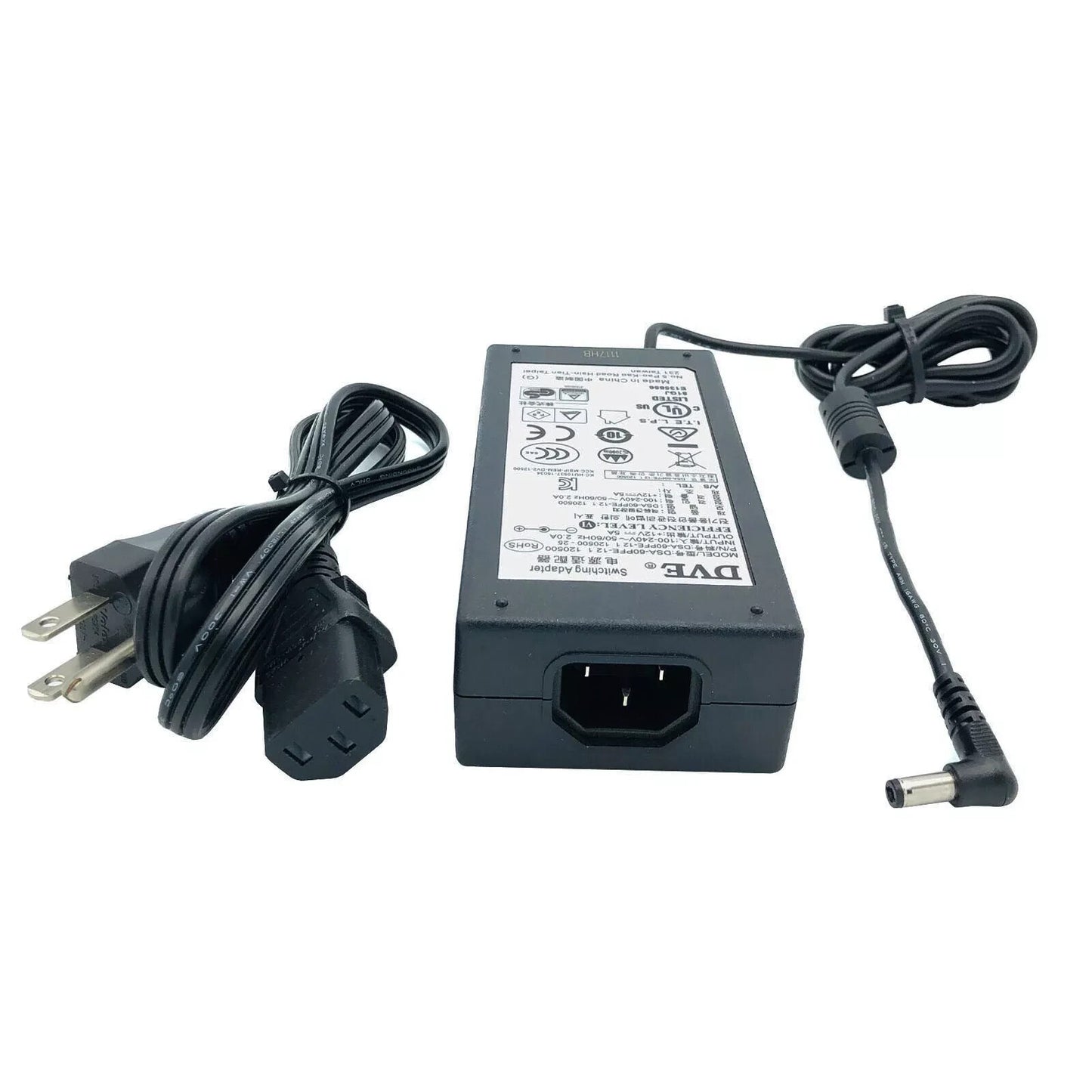 10X DVE 60W AC DC Switching Power Adapter 12V 5A Charger DSA-60PFE-12 -5.5mm tip