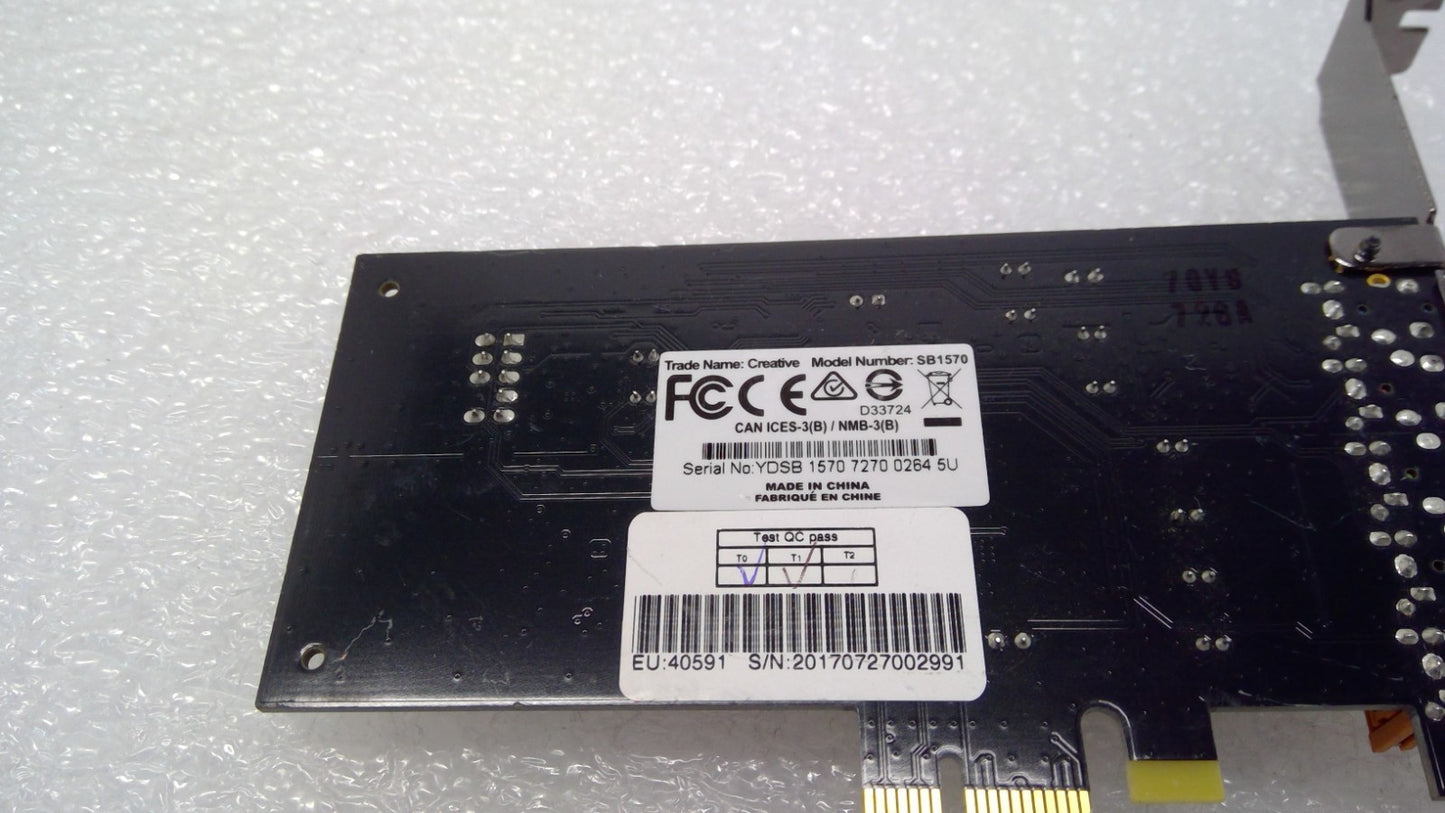 Sound Blaster Creative SB1570 Audigy FX PCIe 5.1 Card High Profile Bracket