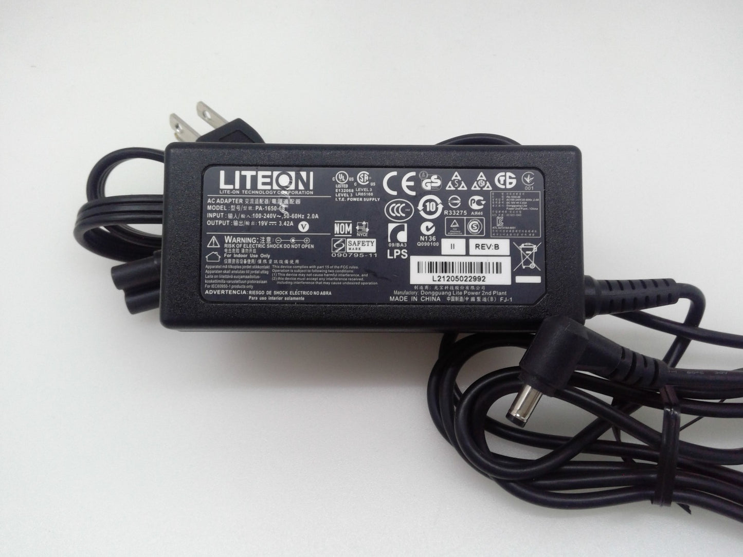 Genuine Liteon PA-1650-68 AC Adapter 19V 3.42A 65W Power Supply Charger Tip 4.0m