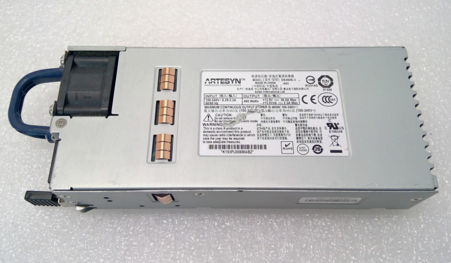 Arista Emerson DS460S-3-402 460W POWER SUPPLY PWR-460AC-R BLUE