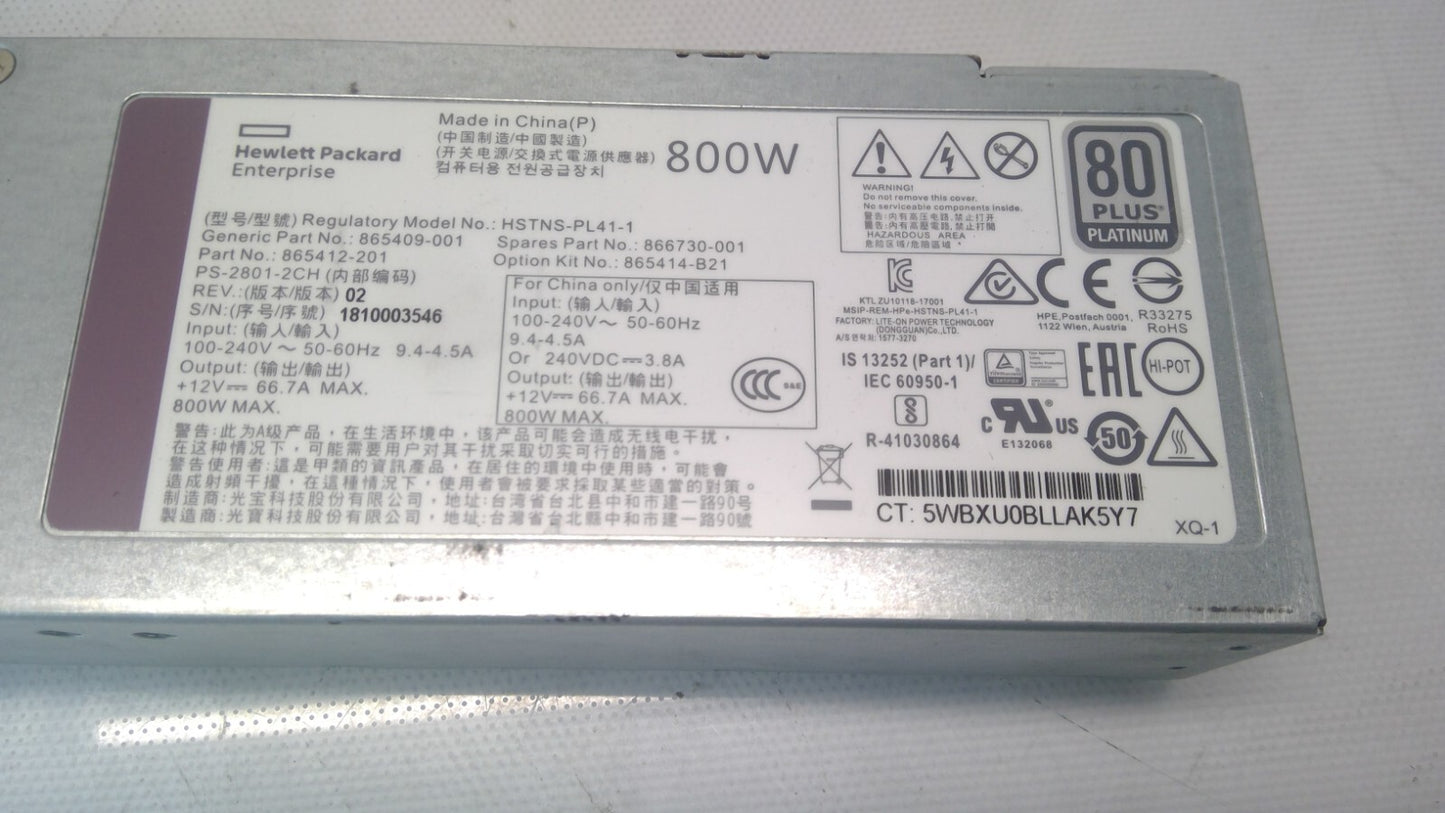 HP 800W PSU Netzteil HSTNS-PL41-1 HSTNS-PC41-1 HSTNS-PD41-1 866730-001