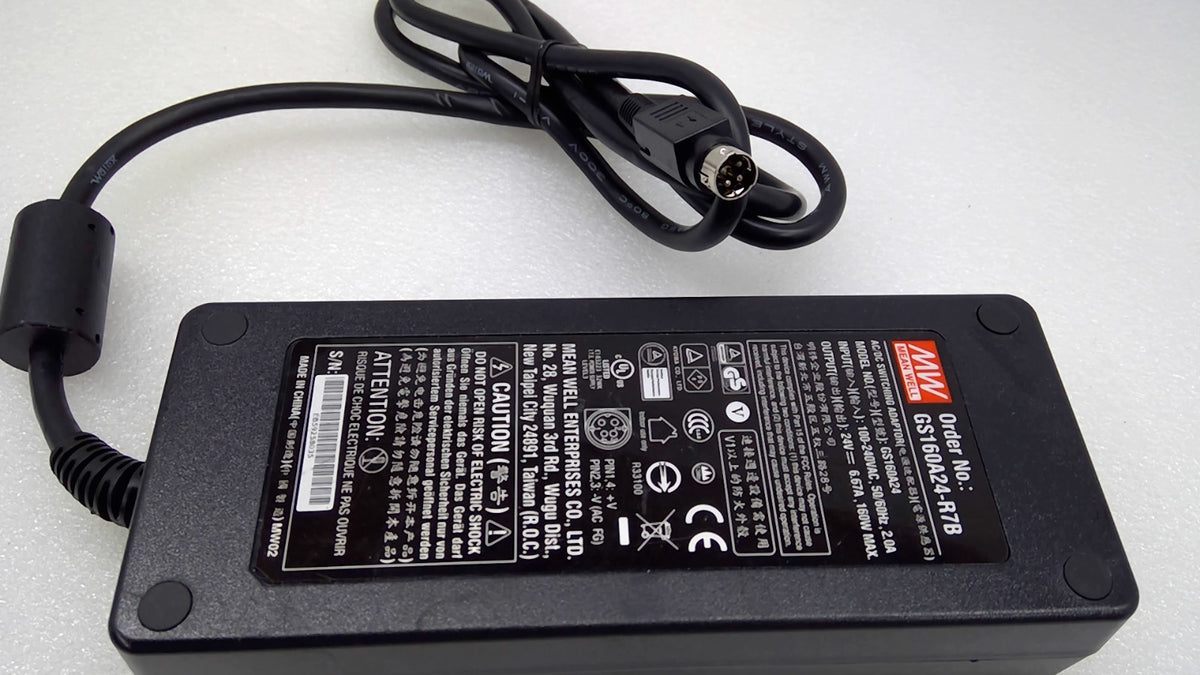 Genuine Mean Well GS160A24-R7B 160W 24V 6.67A 4-Pin AC/DC Power Adapter